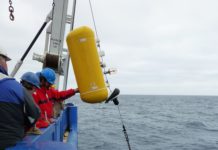 Record in menging van oppervlakte- en diepzeewater in de Irmingerzee Meeinstrumenten aan boord van de Pelagia - Foto: Laura de Steur (NIOZ)